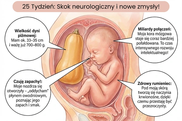 25 tydzień ciąży – rozwój dziecka